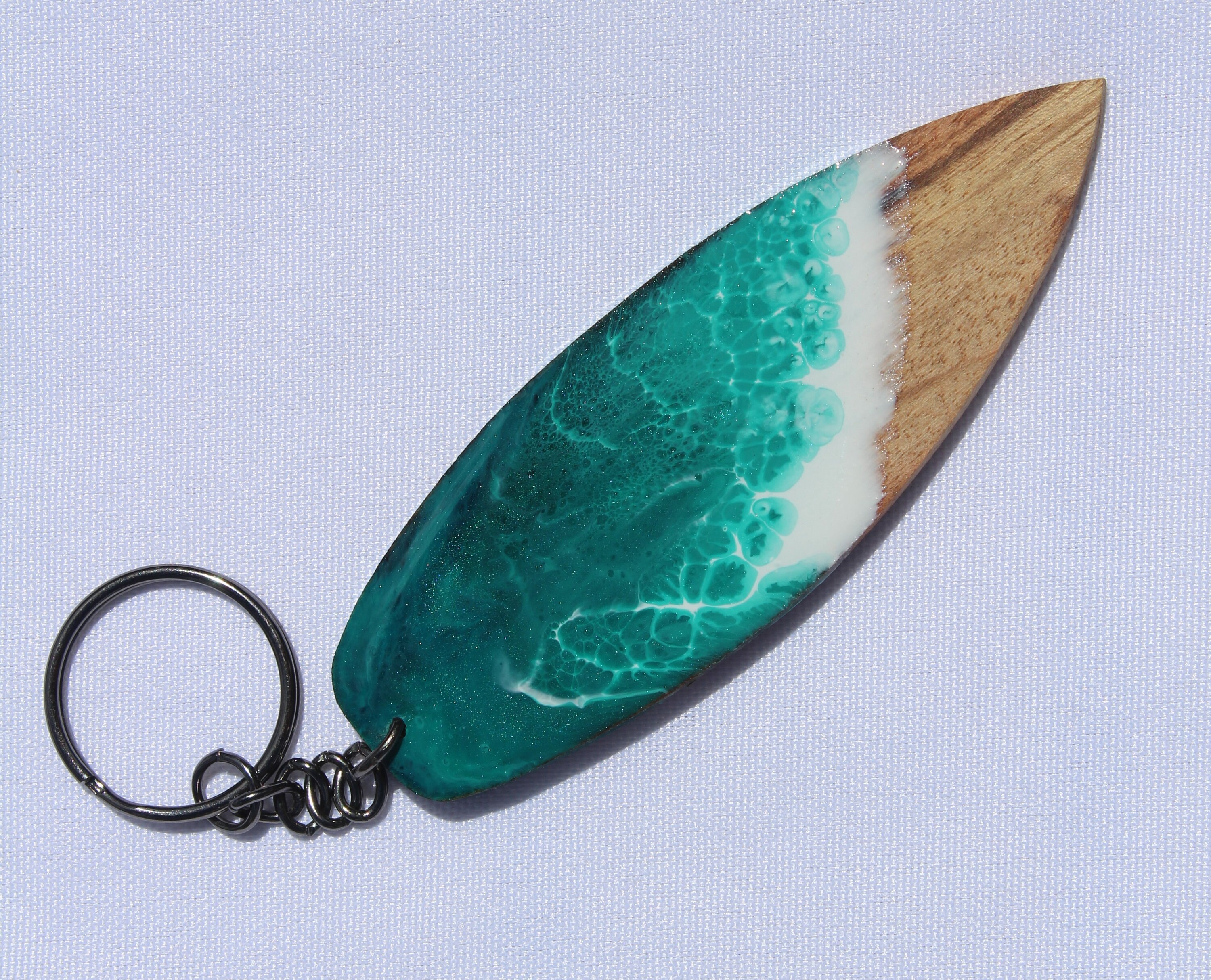 Resin Ocean Art Surfboard Keyring Etsy Australia