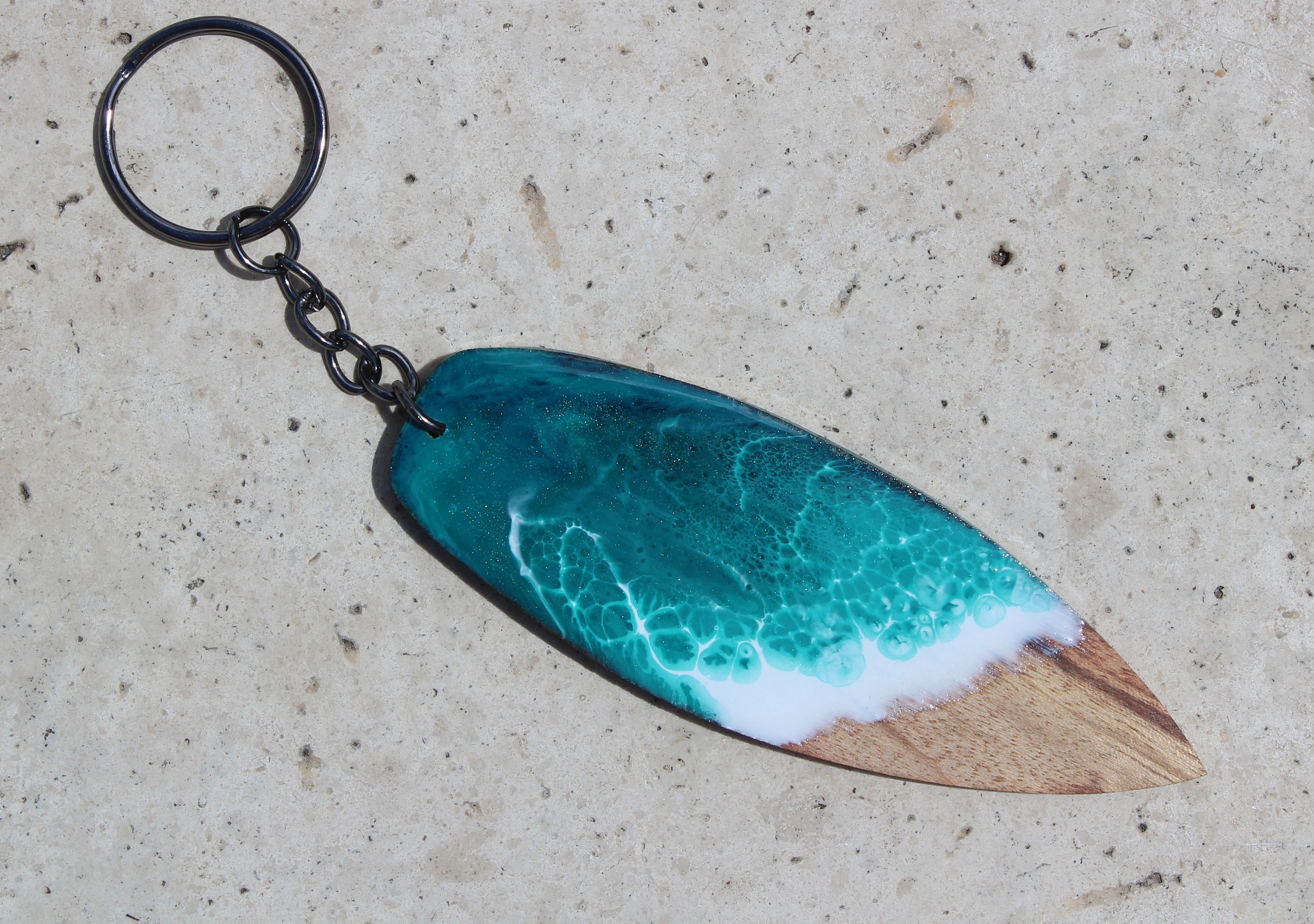 Resin Ocean Art Surfboard Keyring Etsy Australia