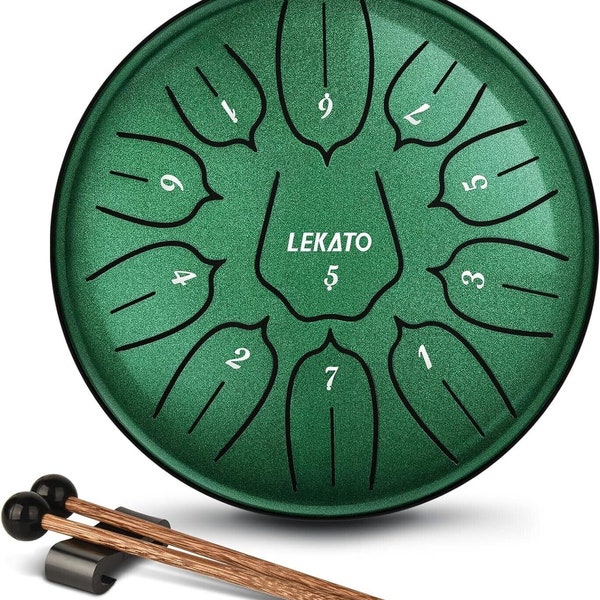 LEKATO 6'' Tongue Drum 8 / 11 Notes D Tune Handpan Percussion Musical Instrument