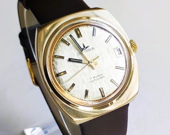 Dugena Gold Antichoc from 1970 VINTAGE Wristwatch for men/unisex - refurbished - manual winding