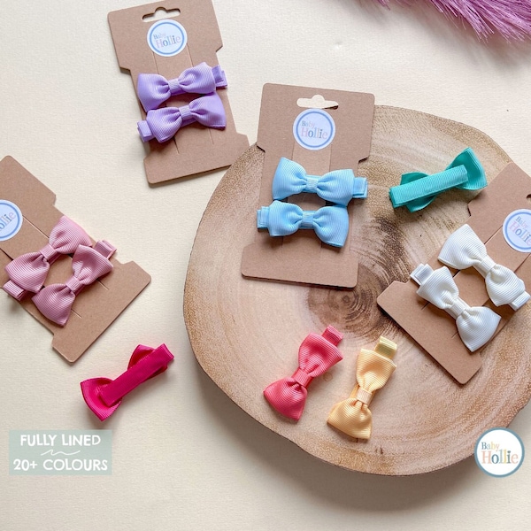 Noeuds pour bébé, Barrettes pour bébé, Barres entièrement doublées, Barres à franges pour bébé, Premières barrettes à cheveux, Barrettes pour tout-petit, Barrettes pour cheveux doux, Noeuds entièrement doublés