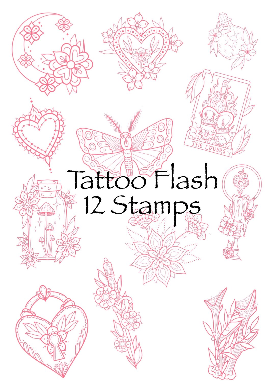 TATTOO FLASH PROCREATE Stamp Procreate Brushes - Etsy Australia