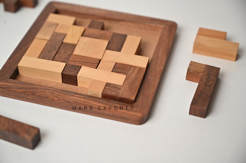 Wooden Jigsaw Puzzle Game for Kids, Adults, Mind Sharpening Puzzle ...