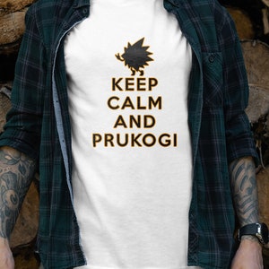 Bobobo Anime T-Shirt, Don Patch &quot;Keep Calm and Prukogi&quot; Tee, Anime Apparel, Unique Gift for Anime Fans