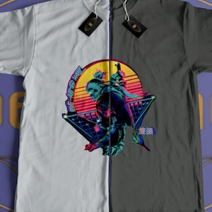 Wolf Vaporwave shirt - Retro Sekiro Style Samurai Tee for Gamers