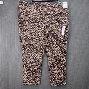 Terra & Sky Women&#39;s Plus Leopard Straight Leg Denim Jeans Size 22W Petite