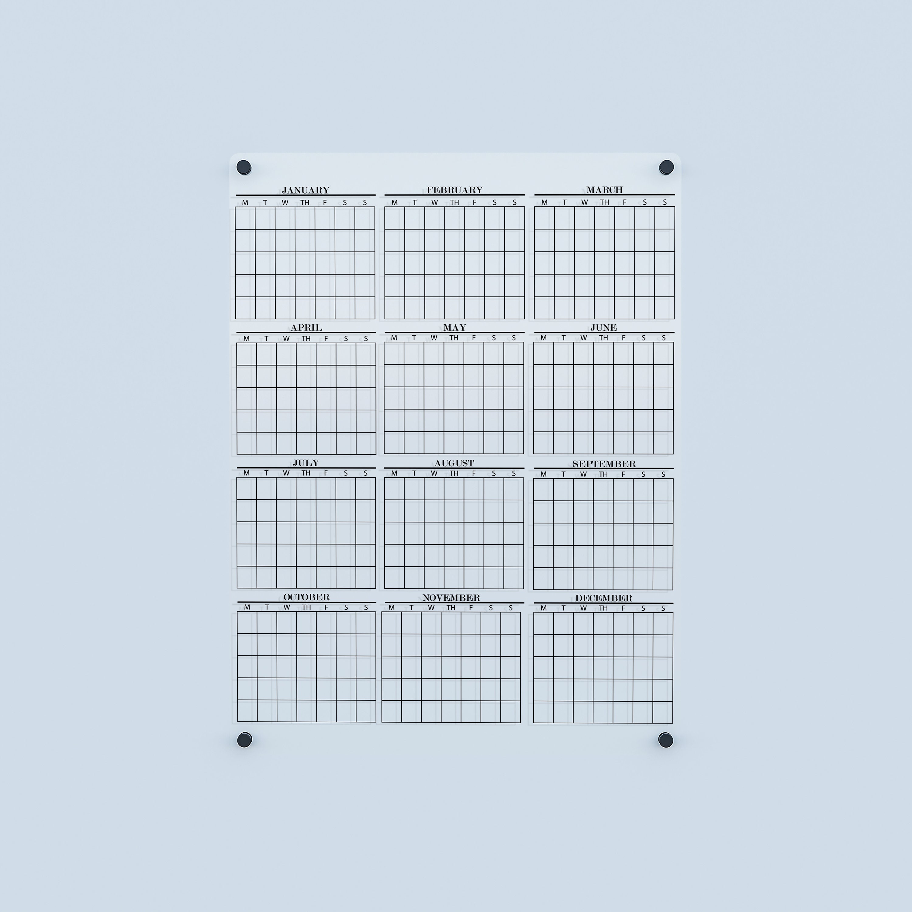 Acrylic Planner 2023 Custom Vertical Yearly Calendar Dry Erase Board