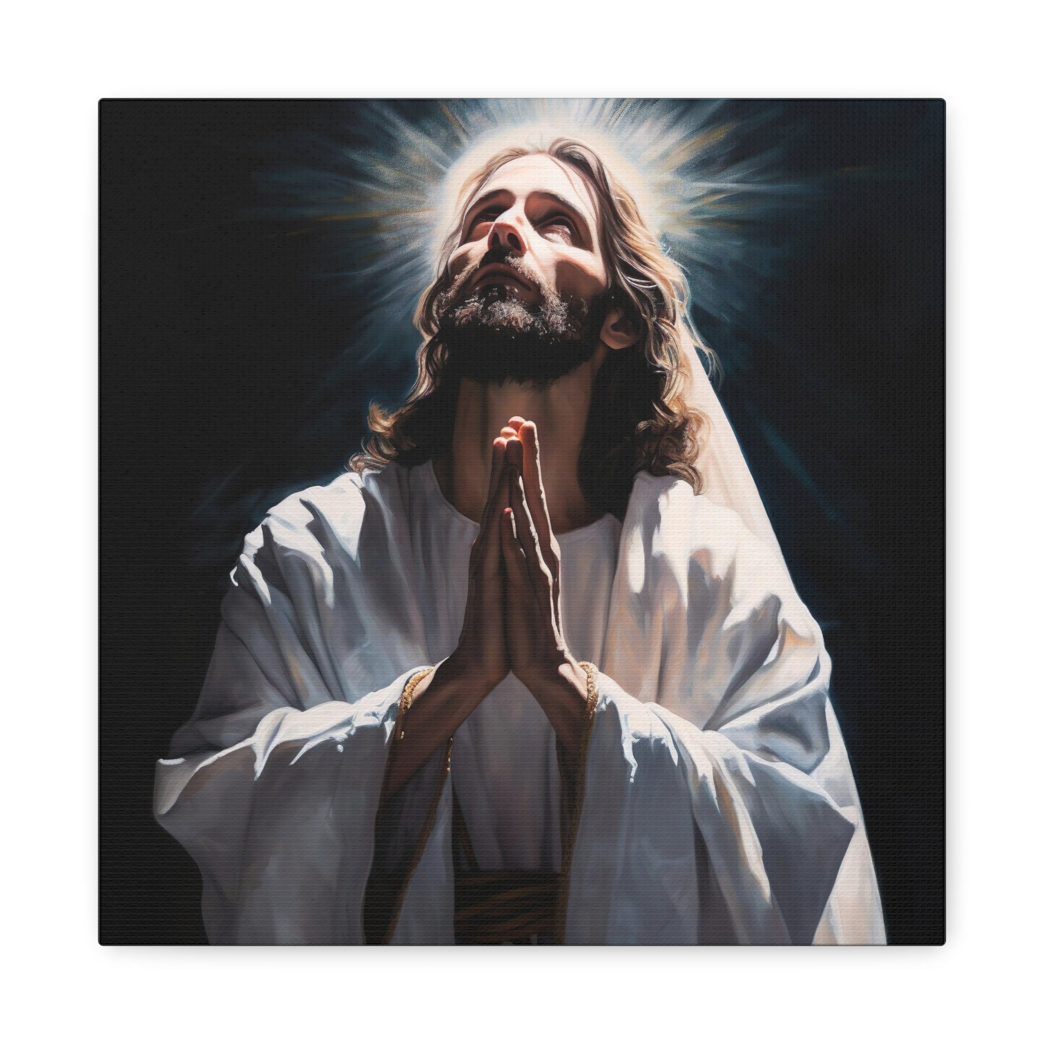Canva of Jesus Christ Praying God Divine Light of Heaven - Etsy