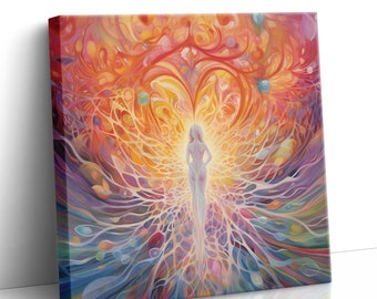 Canva "Divine Love" Spiritual Activation | Vibrational Sacred Art |Frequency Painting Surrealistic Artwork |Energy Healing Home Wall Decor