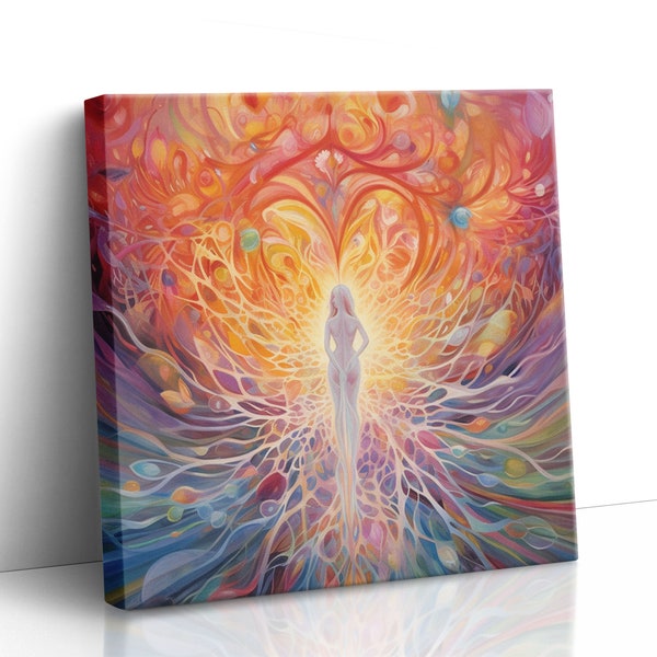 Canva "Divine Love" Spiritual Activation | Vibrational Sacred Art |Frequency Painting Surrealistic Artwork |Energy Healing Home Wall Decor