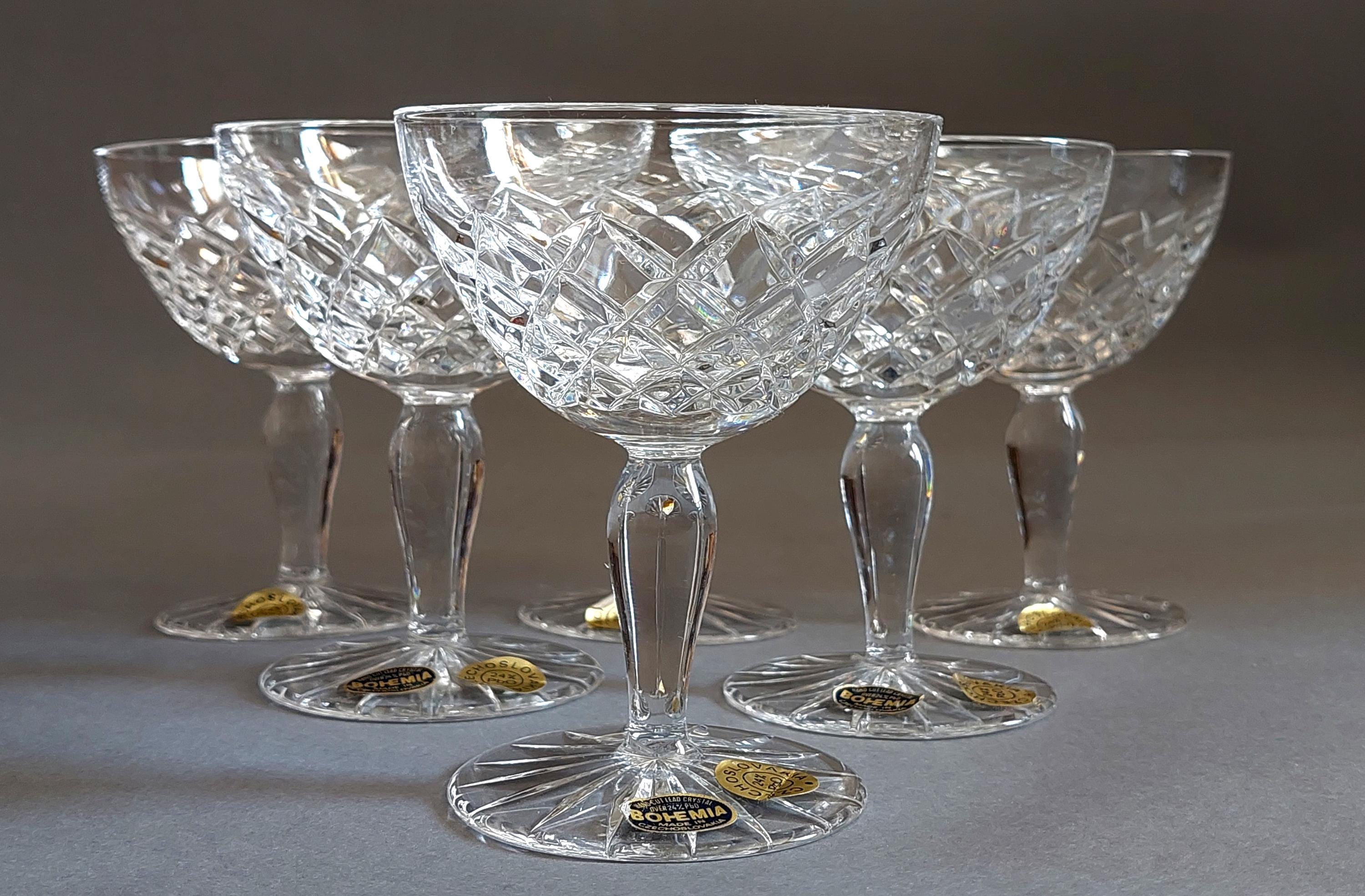 BOHEMIA HAND CUT Lead Crystal Over 24% Pbo Made in Czechoslovakia