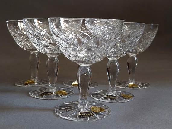 BOHEMIA HAND CUT Lead Crystal Over 24% Pbo Made in Czechoslovakia