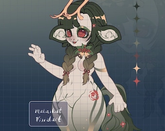 Digital Reindeer Adopt - Furry Anthro Fursona Adoptable Design