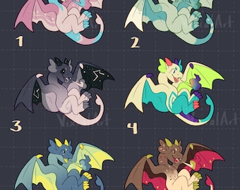 Digital Wyvern Adoptable - Feral Fursona Furry Adopt Character Design