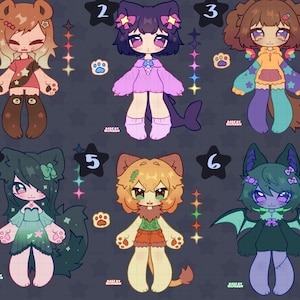 Personnage à fourrure adopté - Lot numérique adoptable multi-espèces Anthro Fursona