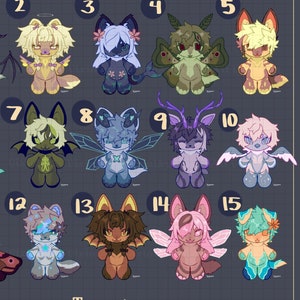 Furry Character Adopt - Digital Anthro Fursona Multispecies Adoptable Batch