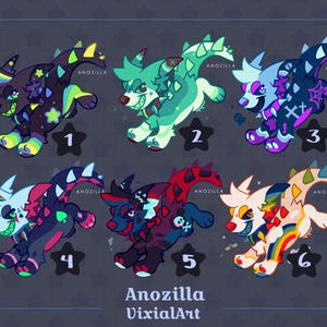 Furry Adopt - Digital Feral Fursona Dino Dog Adoptable Batch