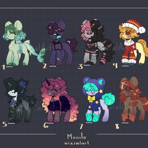 Digital Chibi Pony Adoptable - Feral Fursona Furry Adopt Character Design