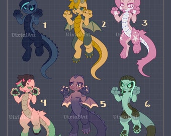 Furry Character Adopt - Digital Anthro Fursona Multispecies Adoptable Batch