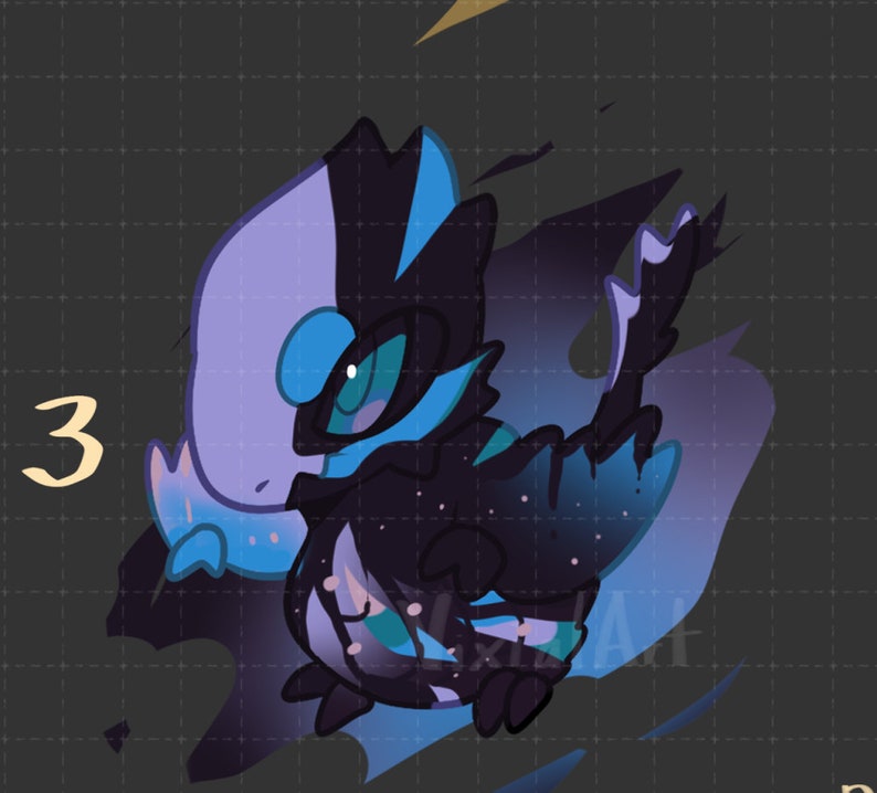 Pyro Raptor Fursona Digital Chibi Raptor Adopt - Feral Fursona Furry Adoptable Character ...