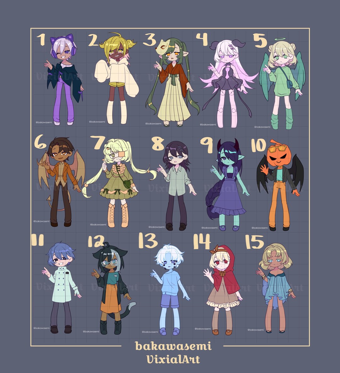 Digital Character Adopt Batch - Humanoid Adoptable Designs - Etsy