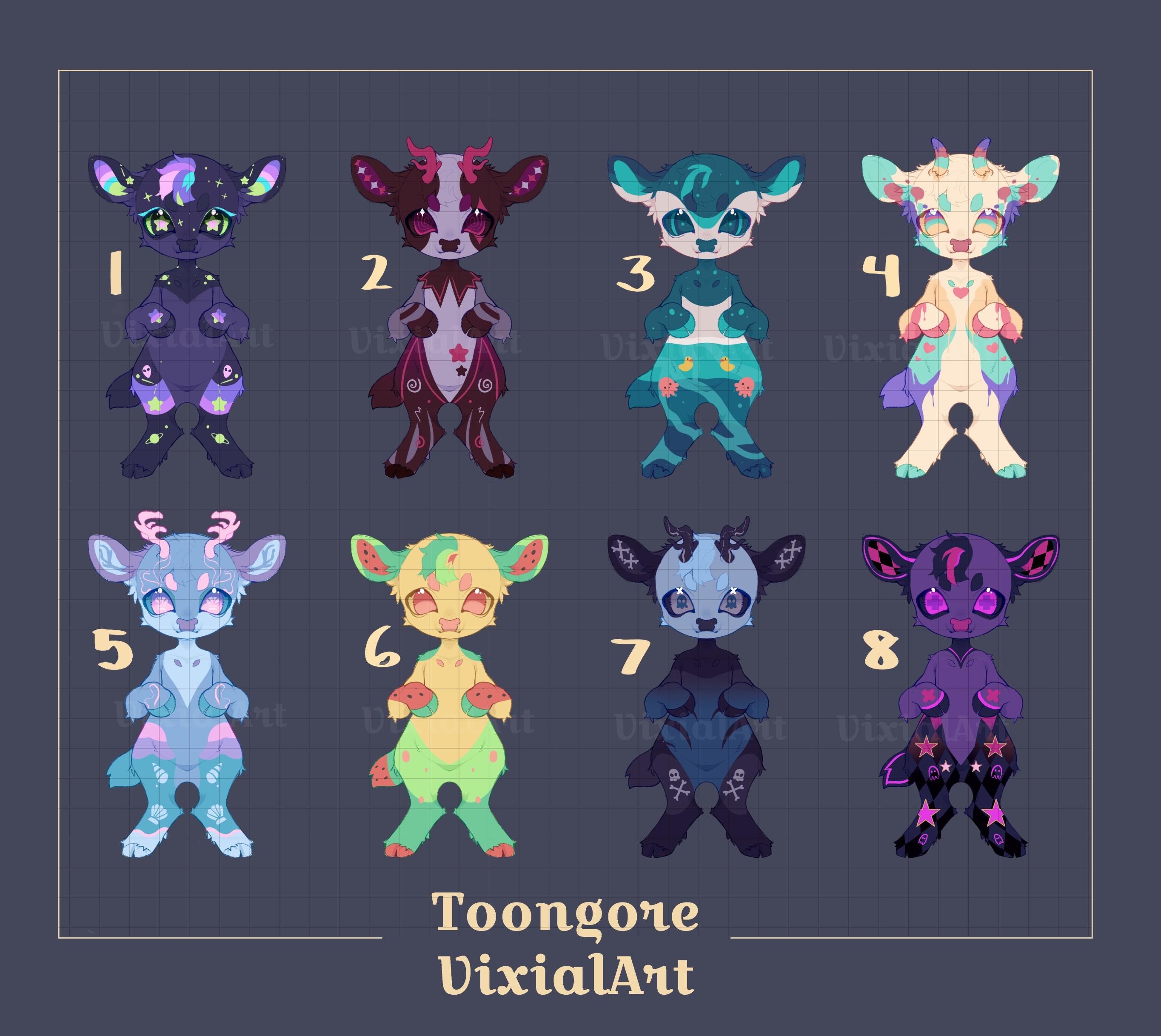 Furry Character Adopt - Digital Anthro Fursona Deer Adoptable Batch