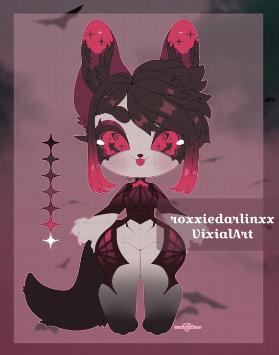 Digital Fox Adopt - Furry Anthro Fursona Adoptable Design