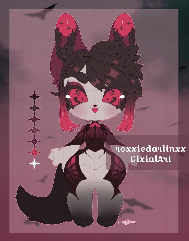 Digital Fox Adopt - Furry Anthro Fursona Adoptable Design image 1