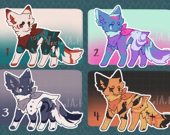 Furry Fox Character Adopt - Digital Feral Fursona Adoptable Design