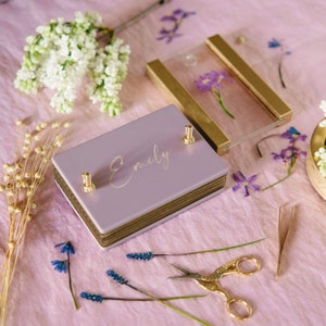 A6 Personalized Lilac Flower Press and Frame, Nature Kids Craft Kit, Pocket Flower Press, Montessori Outdoor Learning, Mini Herbarium Press