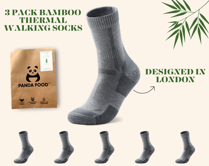 3 Pairs Premium Bamboo Unisex Outdoor Thermal Walking Hiking Warm Winter Socks