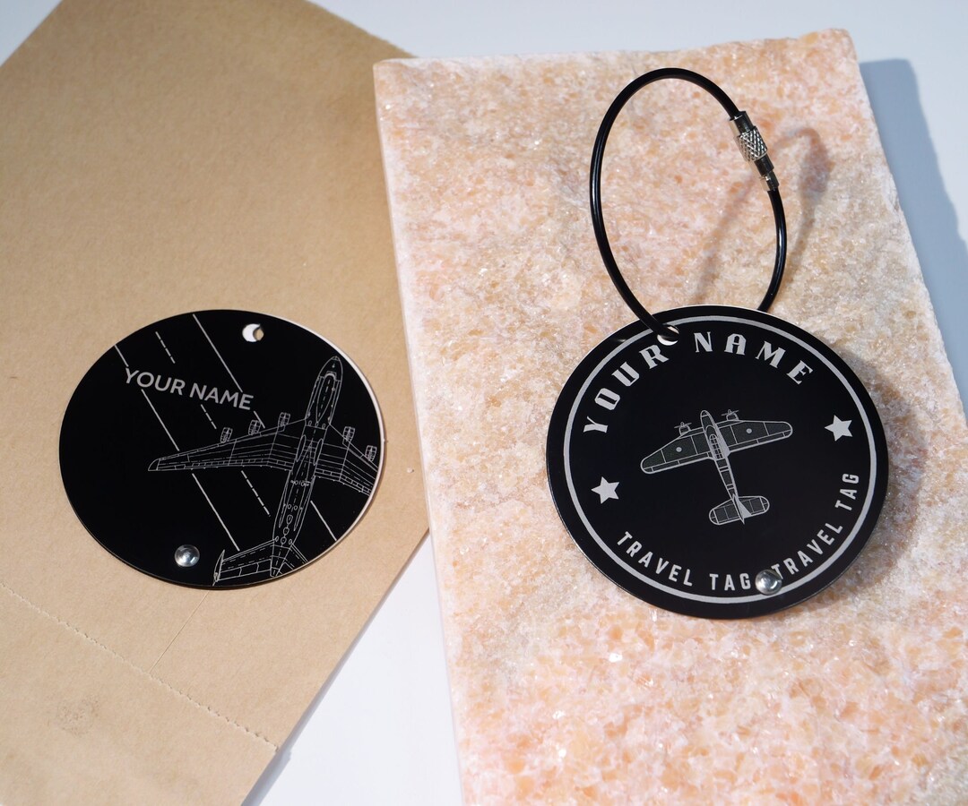 Designer Luggage Tag,personalized Engraved Black Name Tag,custom