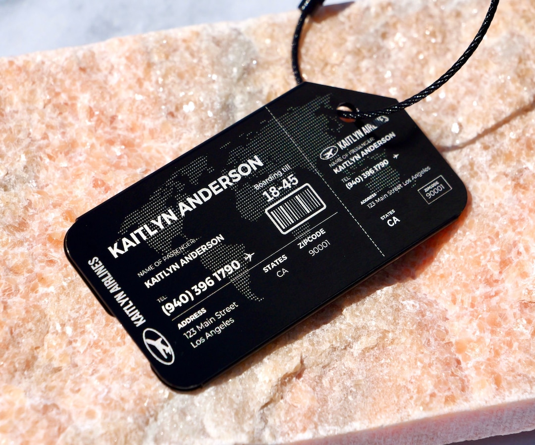 Custom Metal Luggage Tag,personalized Engraved Aluminum Flight Ticket