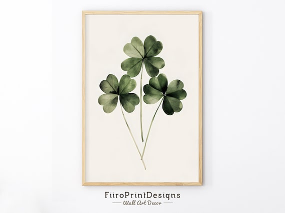 Shamrock Wall Art: Minimalist Clover Print (Digital Download)