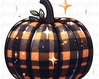 Leopard Plaid Pumpkin PNG: Halloween Sublimation Design (Digital Download)