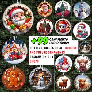 Ornaments PNG Bundle +99 Files, LIFETIME Entire Store Ornaments Designs Access, 99+ Files Christmas Ornament Sublimation PNG