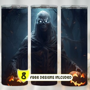 Scary Halloween Ghost 20oz Tumbler Wrap: Spooky 3D Design (Digital Download)