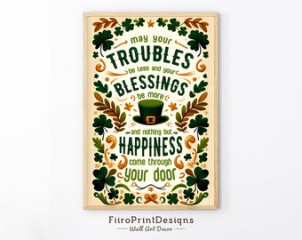 Irish Blessing Art Print: St. Patrick's Day Home Decor (Digital Download)