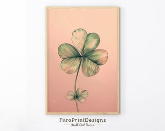 Pintura al óleo de trébol: Arte de trébol del Día de San Patricio (Descarga digital)