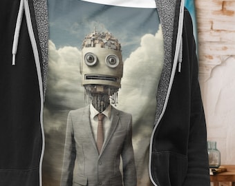 Koszulka z grafiką „Robot”: surrealistyczny prezent dla programisty science fiction