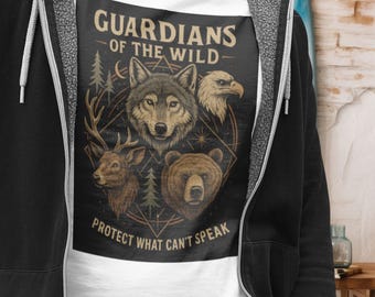 Wildlife Guardians T-Shirt: Animal Graphic Tee, Conservation Gift
