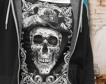 T-shirt graphique crâne de pirate : t-shirt squelette nautique