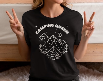 Camping Queen T-Shirt: Ring-Spun Cotton RV Travel Tee