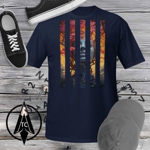Surreal Tshirt Surrealism painting cut out sections adult shirt Surrealist print Softstyle graphic Tee Floral style women&#39;s face Unisex top