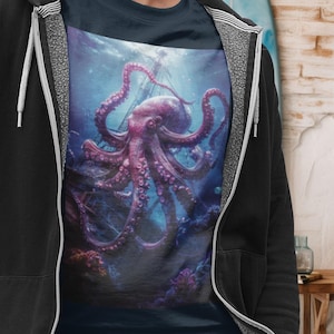 Kraken T-Shirt, nautical tee, Pirate Graphic tee, vintage shirt, octopus Shirt, the kraken, pirate ship, Mythical creature Tee, monster tee