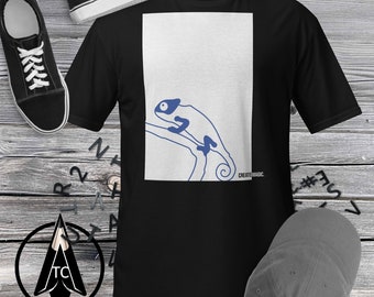 Chamäleon T-Shirt: Minimalistisches Reptil Grafik-T-Shirt