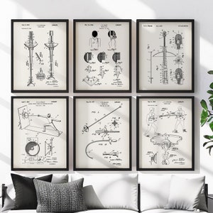 6 Vintage Fencing Patent Prints Fencing Sword Blueprint Sport Patent Fencing Mask Patent Fencer Gift Playroom Decor Fencing Lover Gift