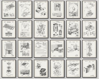 24 vintage PC Computer Patent Prints Desktop Computer Blueprint Server Poster Programmer Gift System Analyst Gift IT Expert Gift IT Office