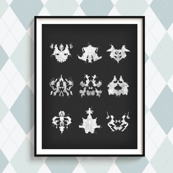 Rorschach Test Art Inkblots Testing System Art Psychology Art Science Art Psychologist Gift Medical Office Decor Scientist Gift Psychiatrist