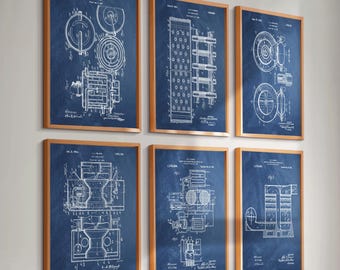 6 Vintage Air Conditioner Patent Prints HVAC Blueprint Ventilating System Heating System Patent HVAC Technician Gift AC Engineer Gift